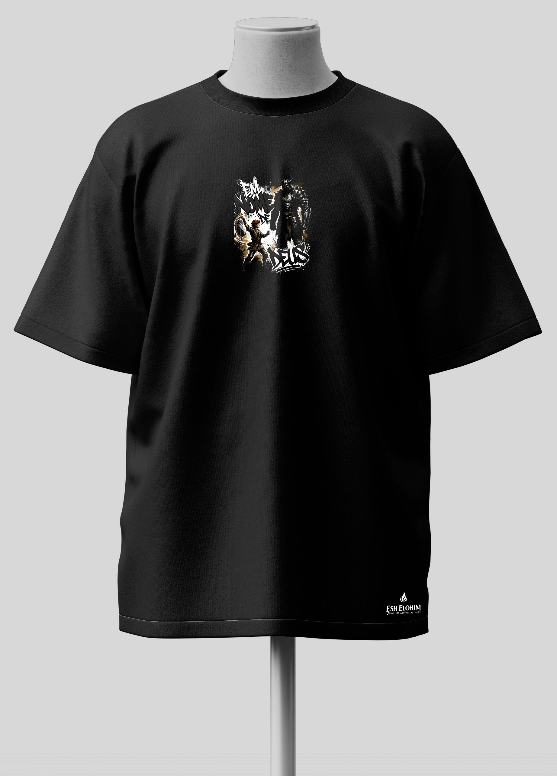 Em nome de Deus - 1 Samuel 17 - Oversized Preta Premium