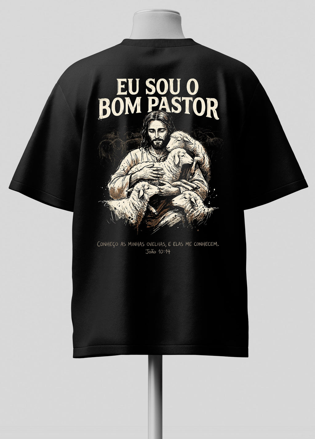 Eu sou o bom Pastor - João 10.11 - Oversized Preta Premium
