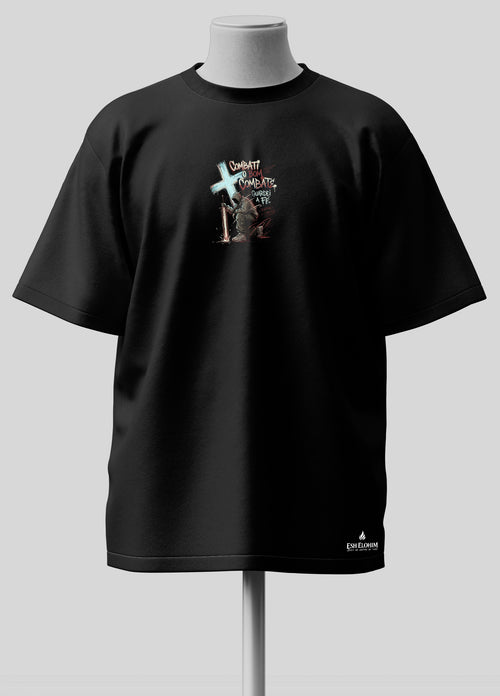 Combati o bom Combate - @ Timóteo 4:7.8 - Oversized Preta Premium