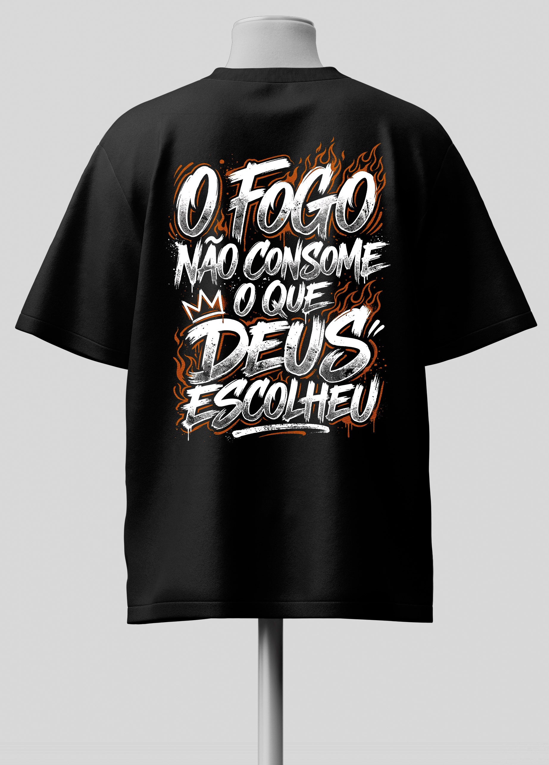 O Fogo Não Consome - Oversized Preta Premium