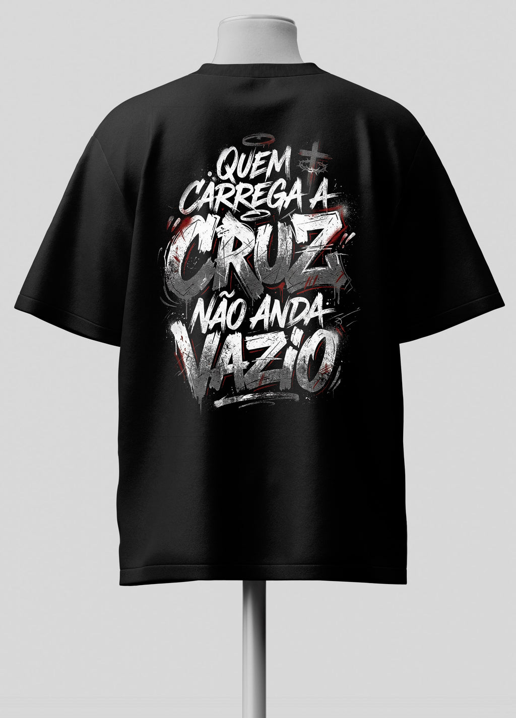 Quem Carrega a Cruz - Oversized Preta Premium