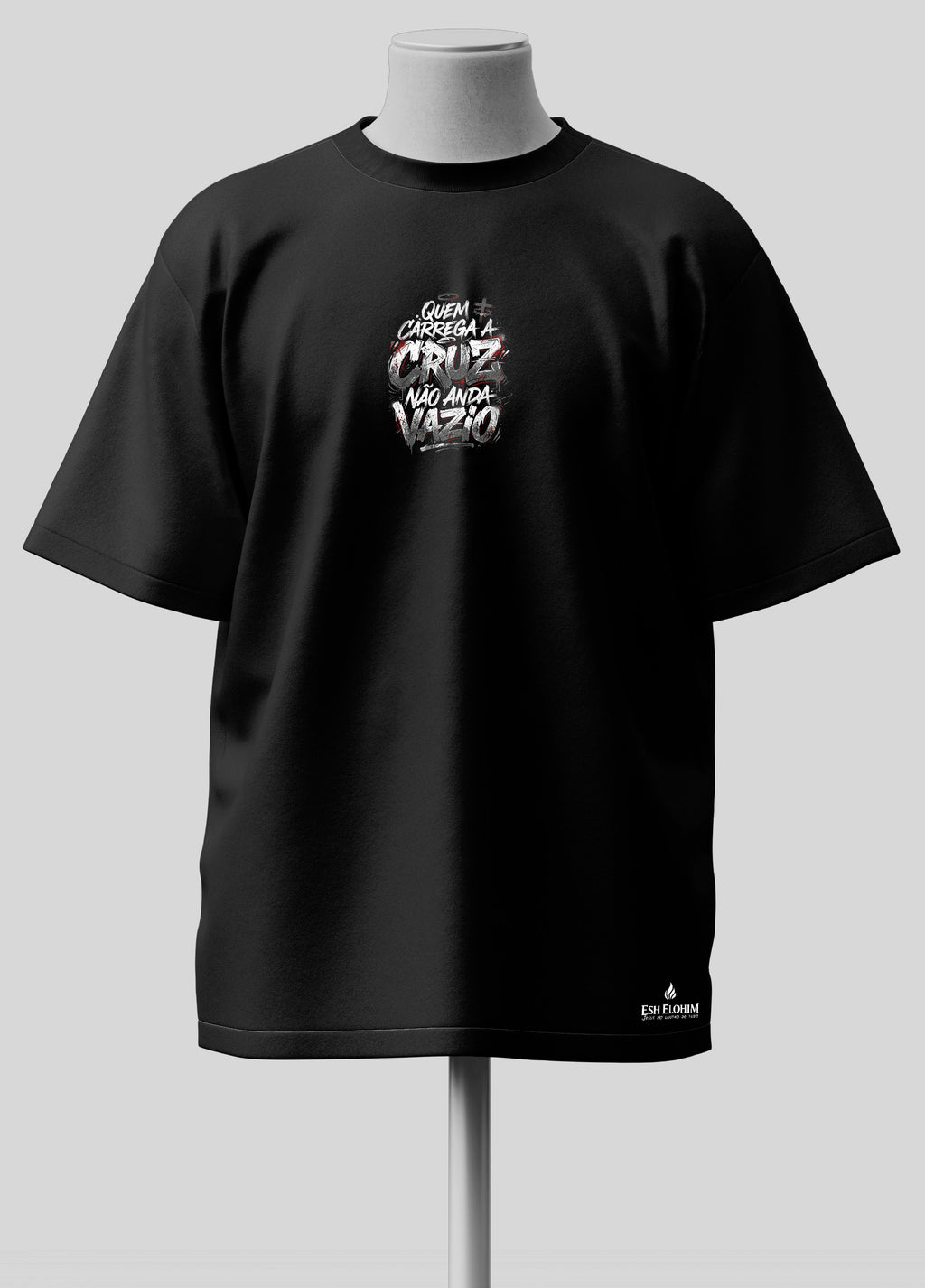 Quem Carrega a Cruz - Oversized Preta Premium