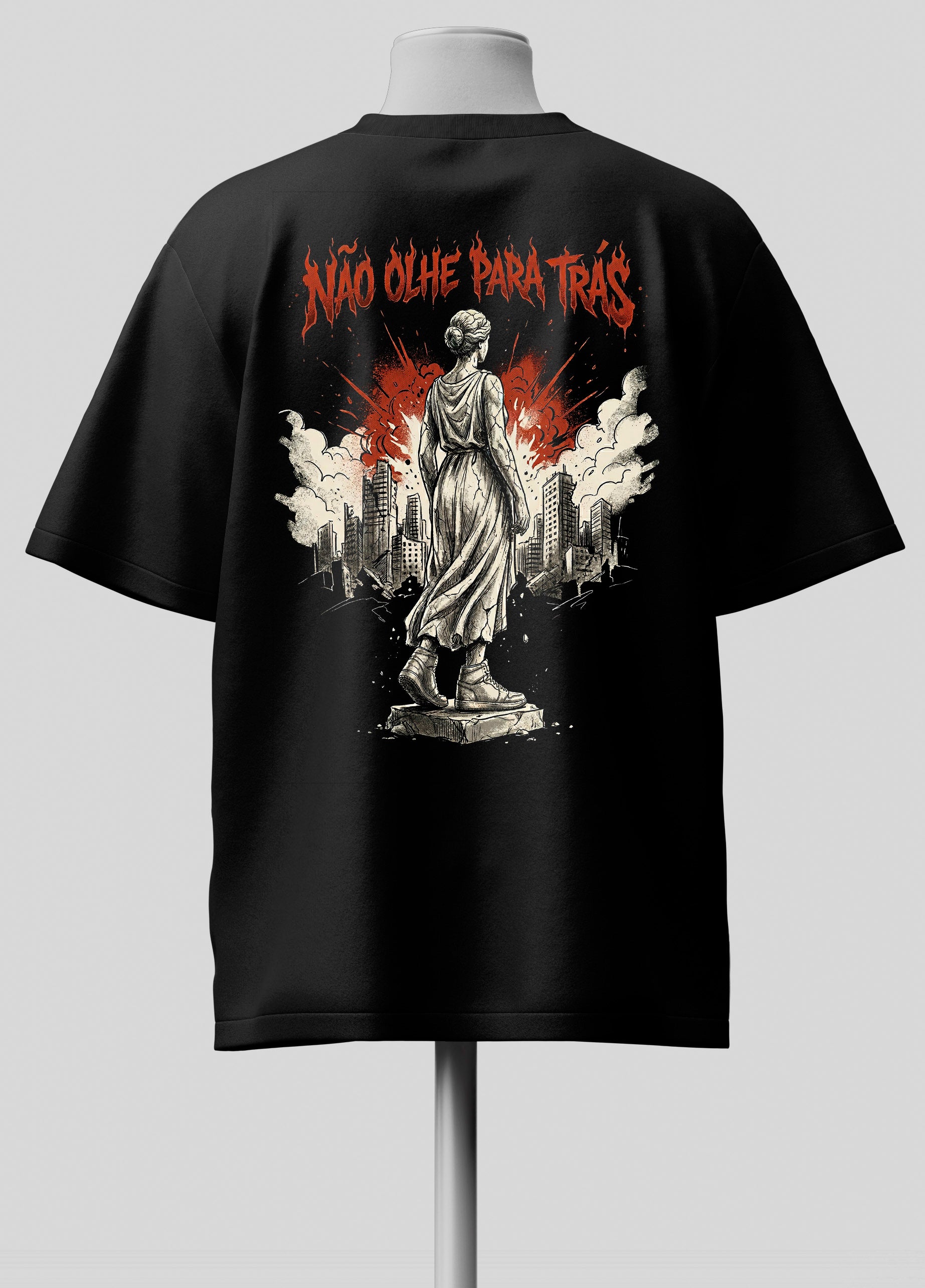 Não olhe para trás - Genesis 19.26 - Oversized Preta Premium