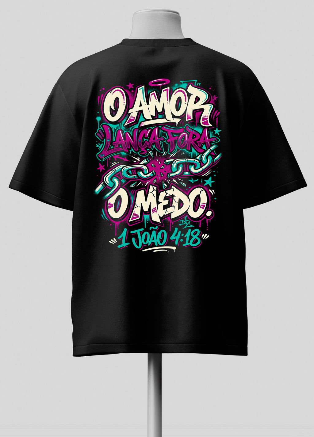 O Amor Lança Fora o Medo - Oversized Preta Premium