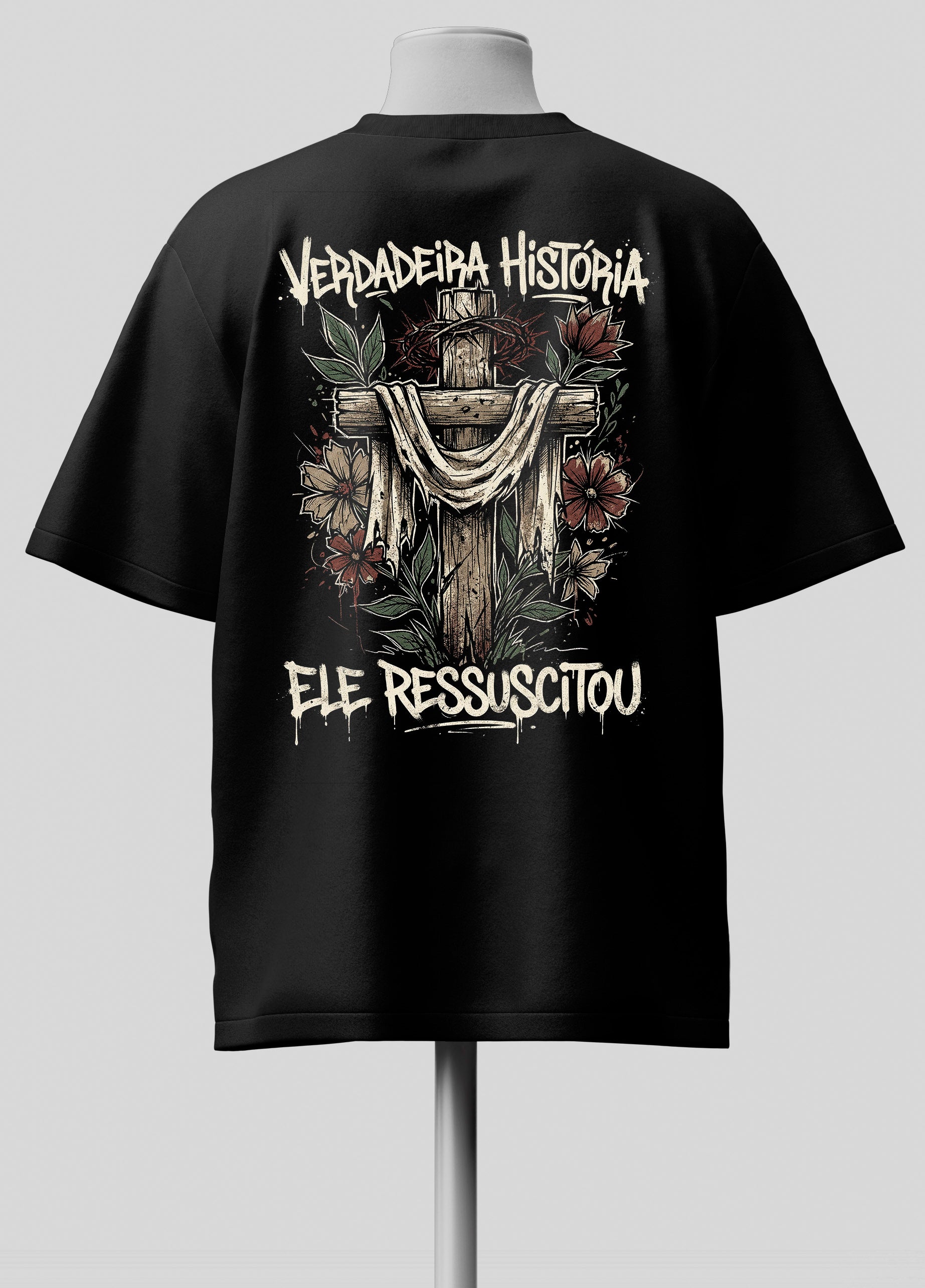 Ressuscitou - Lucas 24.5 - Oversized Preta Premium