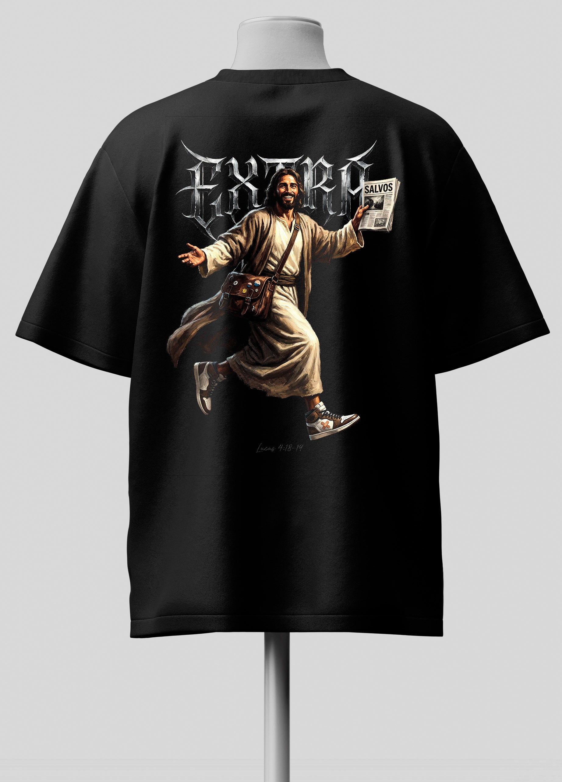 As boas novas - Lucas 4.18.19 - Oversized Preta Premium
