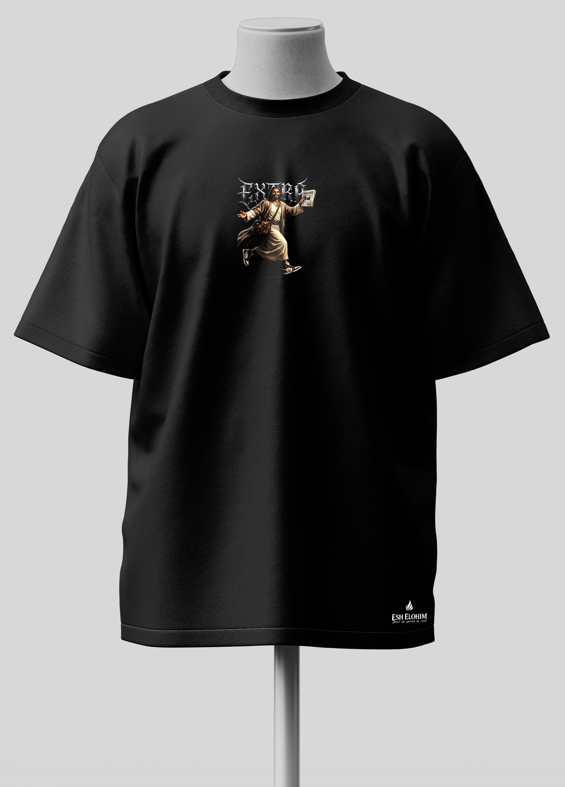As boas novas - Lucas 4.18.19 - Oversized Preta Premium