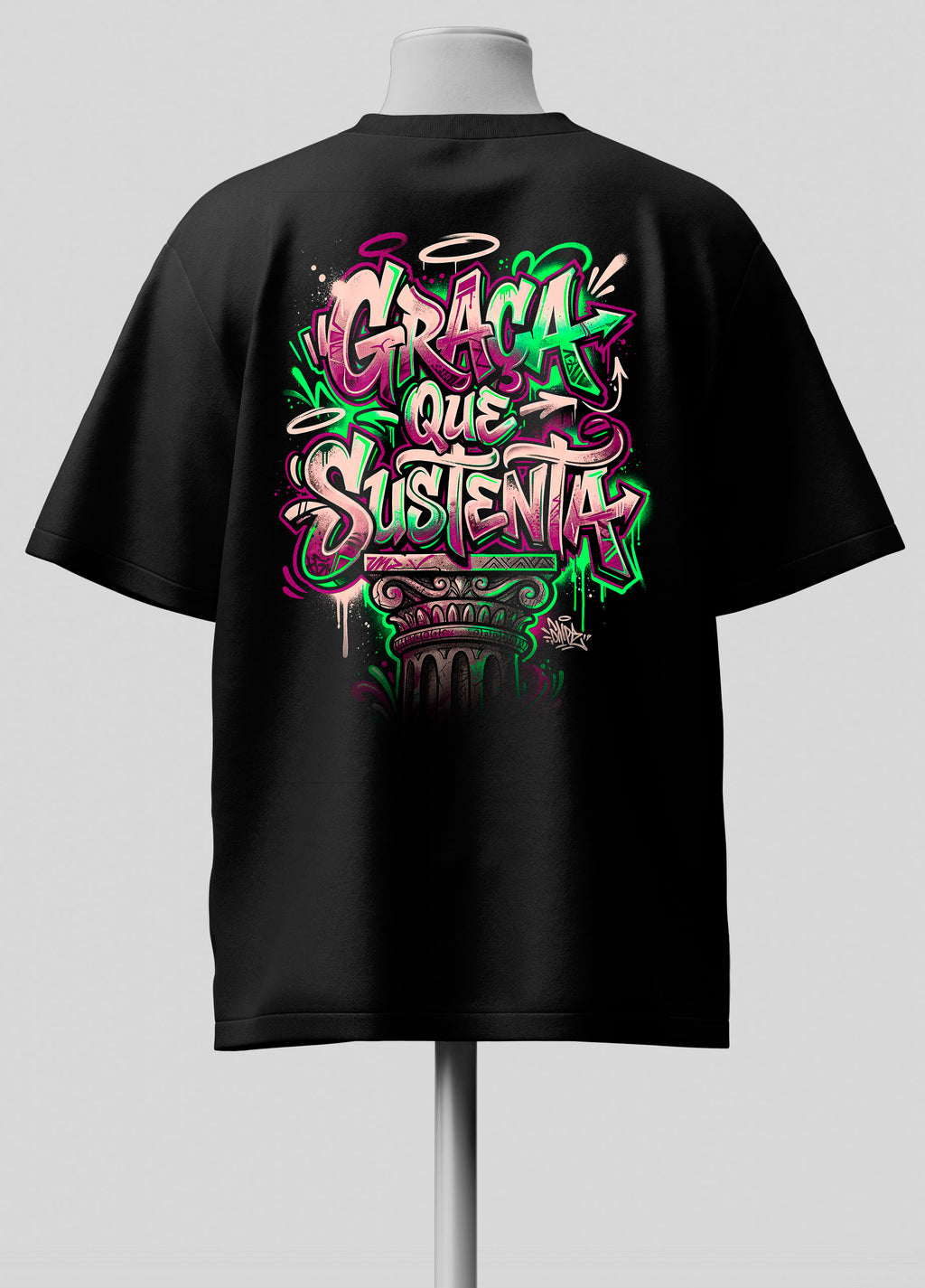 Graça que Sustenta - Oversized Preta Premium