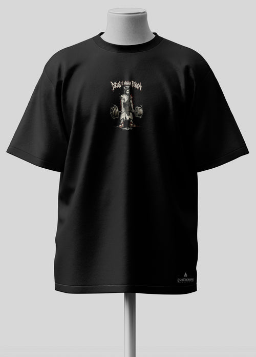 Deus é a minha força - Salmo 73.26 - Oversized Preta Premium