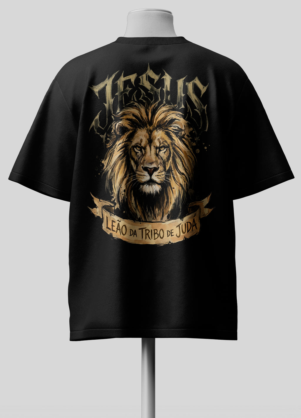 Jesus, o Leão da tribo de Judá - Oversized Preta Premium