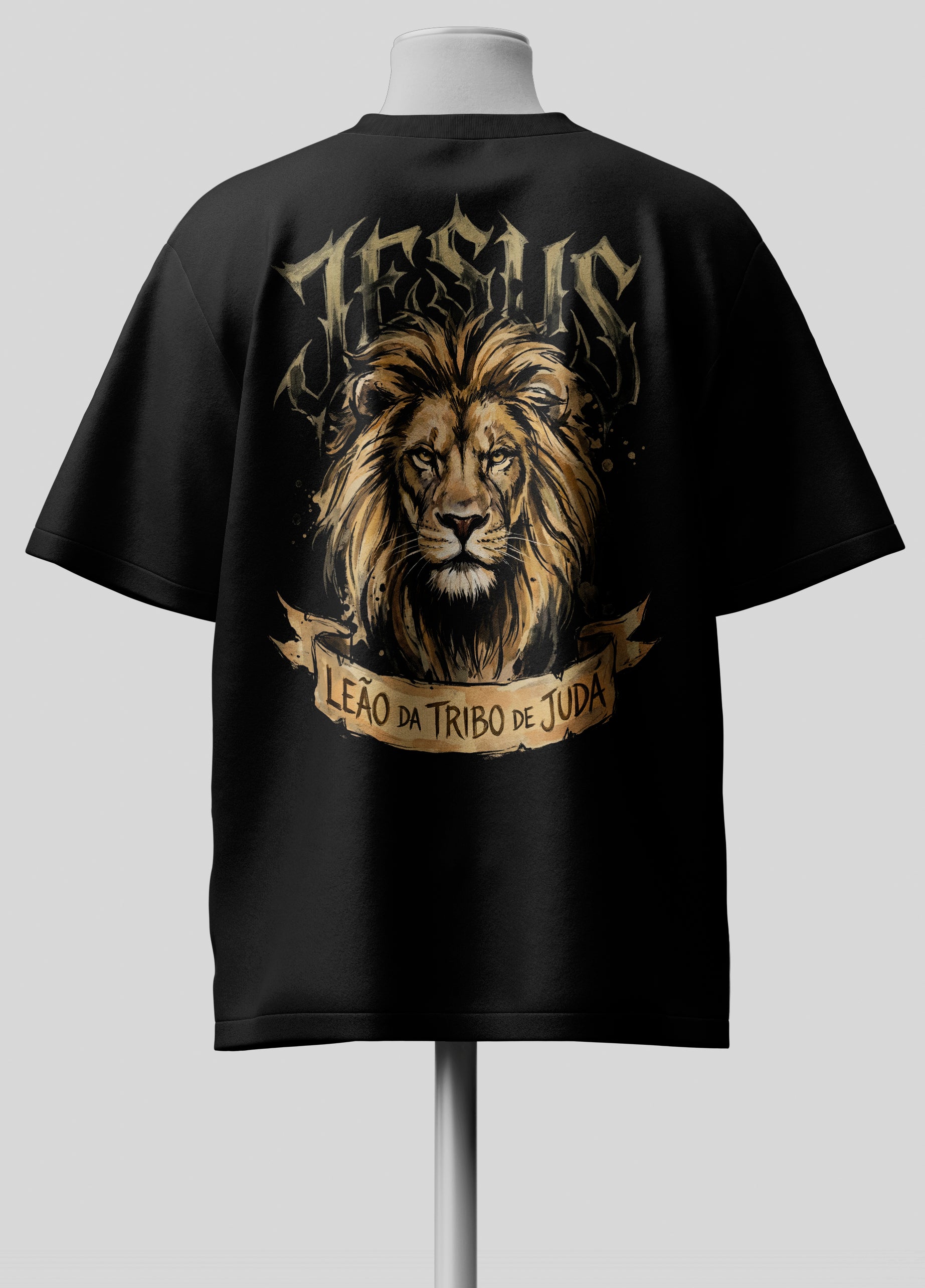 Jesus, o Leão da tribo de Judá - Oversized Preta Premium