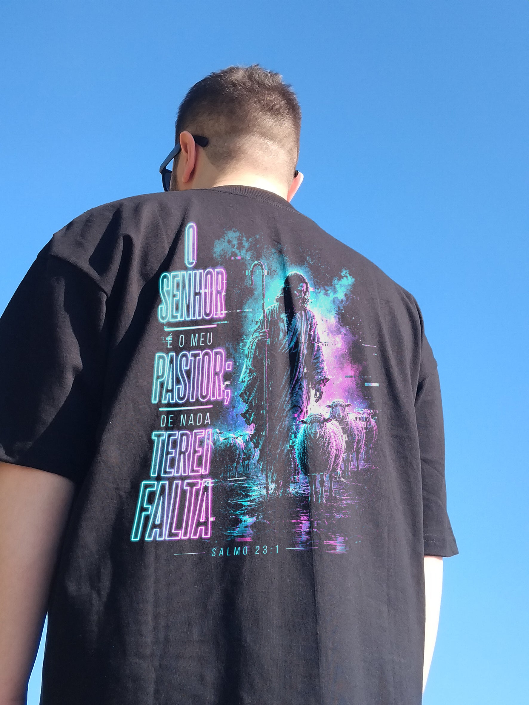 O Senhor é o meu Pastor - Oversized Preta Premium