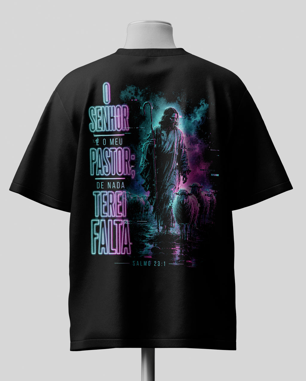O Senhor é o meu Pastor - Oversized Preta Premium