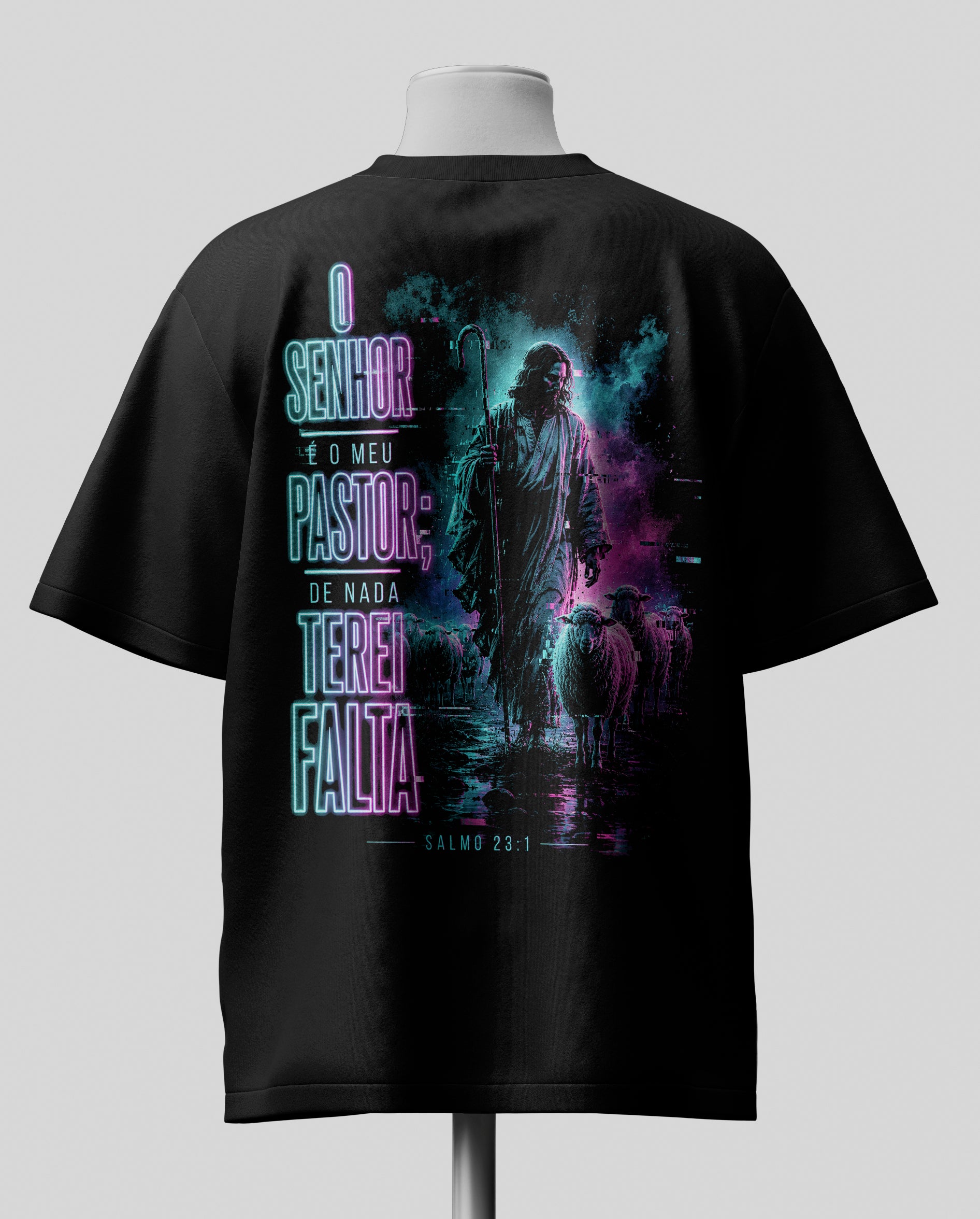 O Senhor é o meu Pastor - Oversized Preta Premium