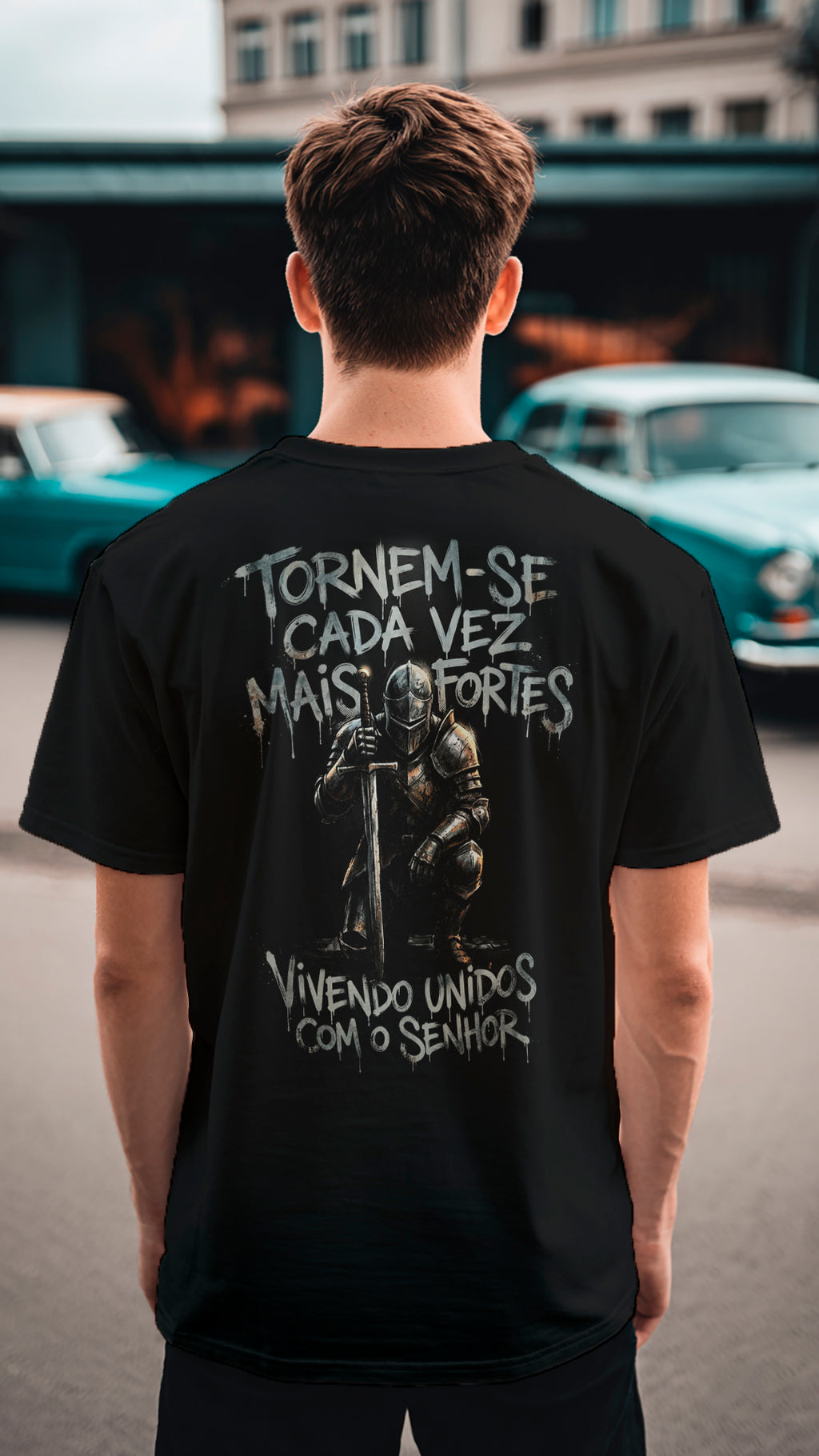 Torne-se forte - Isaias 41.10 - Oversized Preta Premium