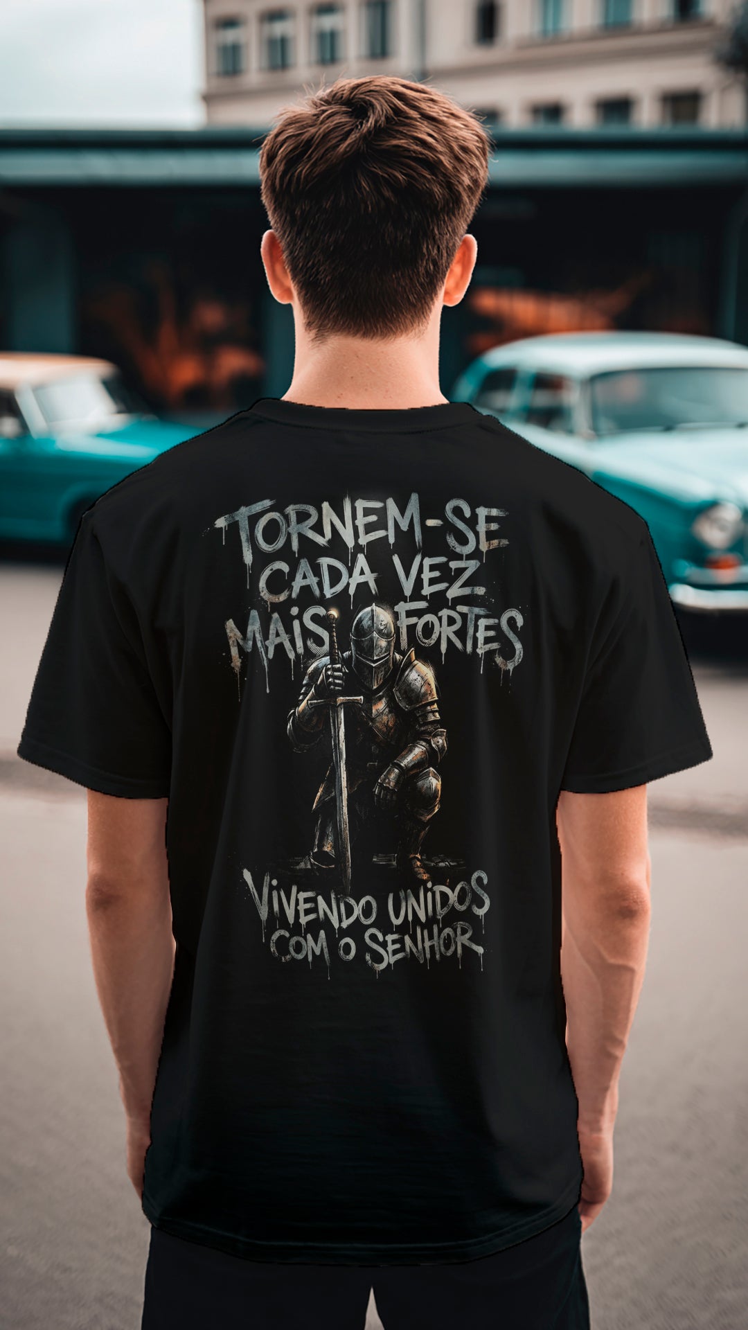 Torne-se forte - Isaias 41.10 - Oversized Preta Premium