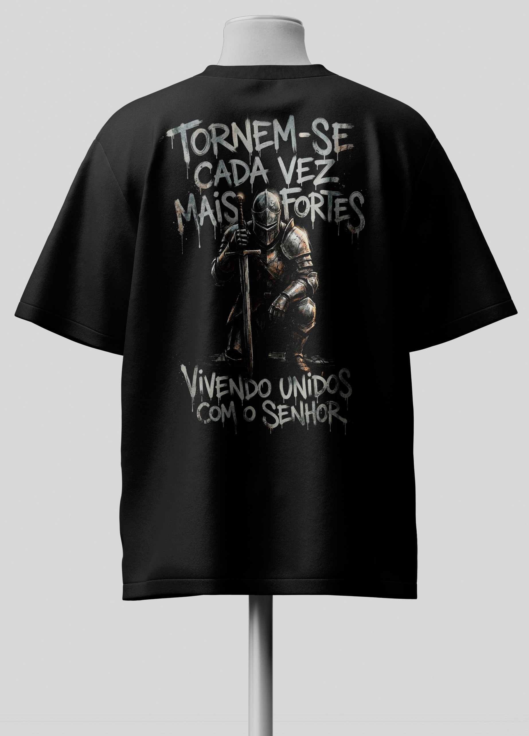 Torne-se forte - Isaias 41.10 - Oversized Preta Premium