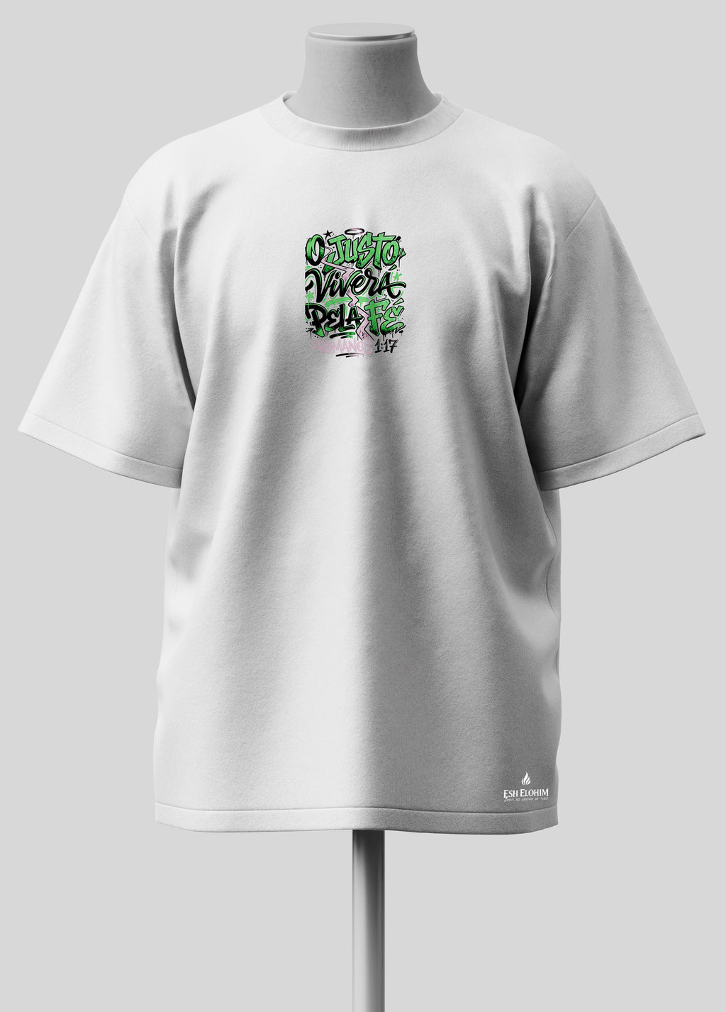 O Justo Viverá pela Fé 2 - Oversized Branca Premium