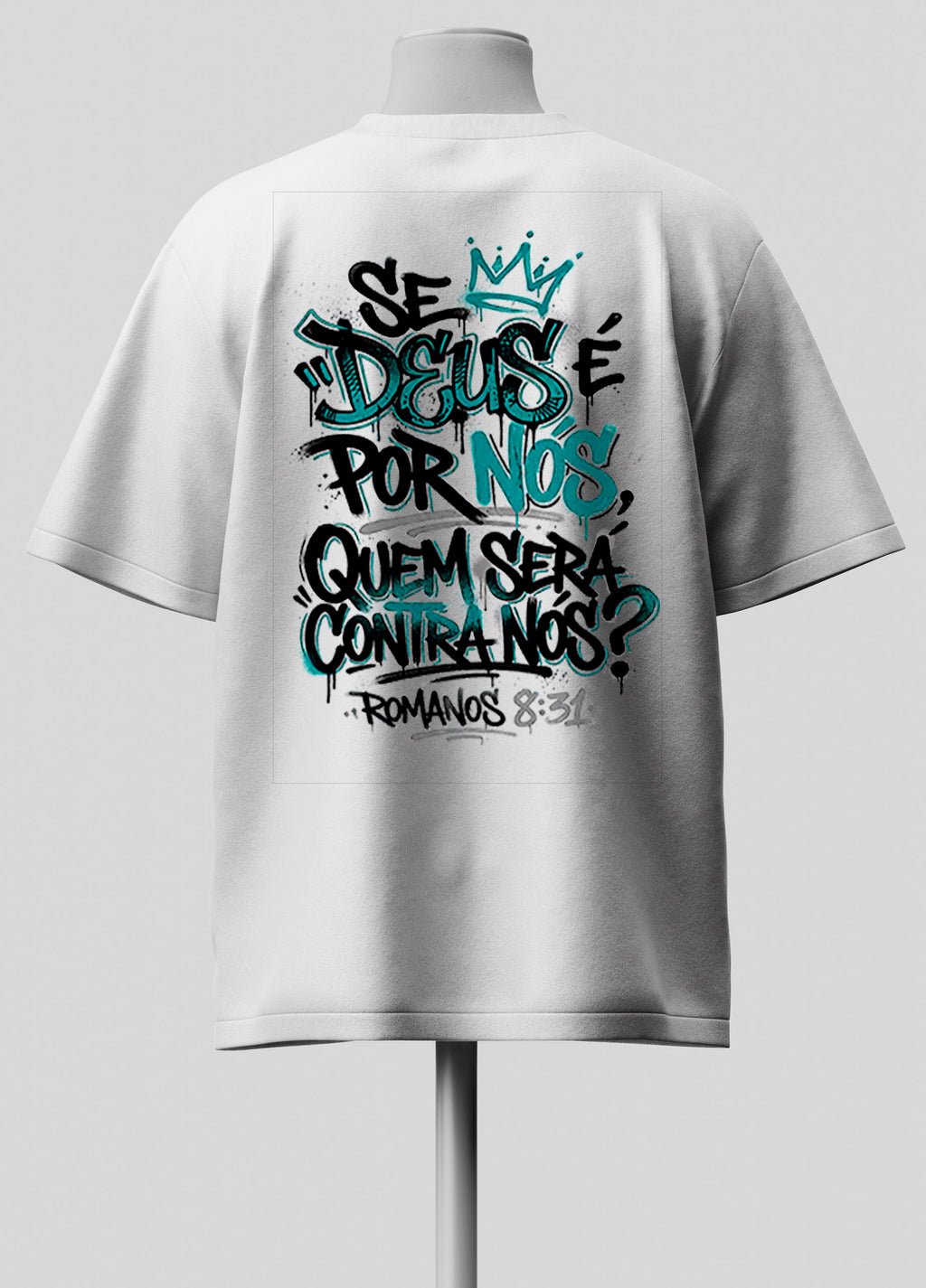Quem será contra Nós? - Oversized Branca Premium