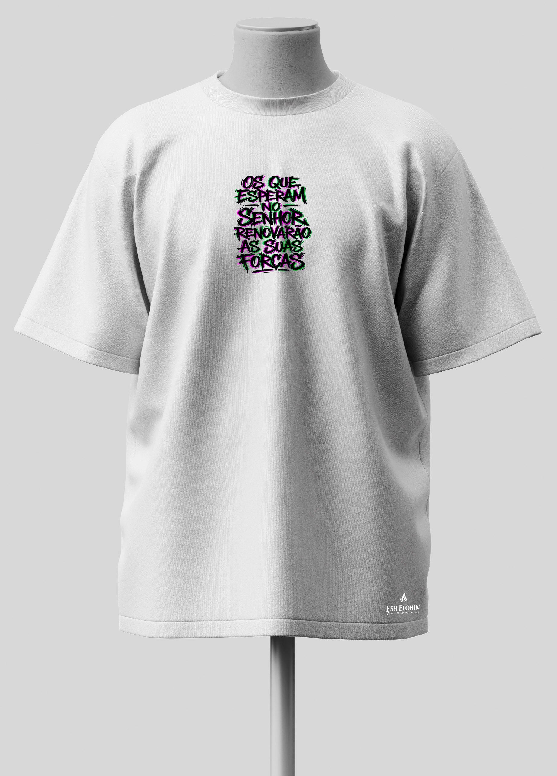 Os que Esperam no Senhor - Oversized Branca Premium