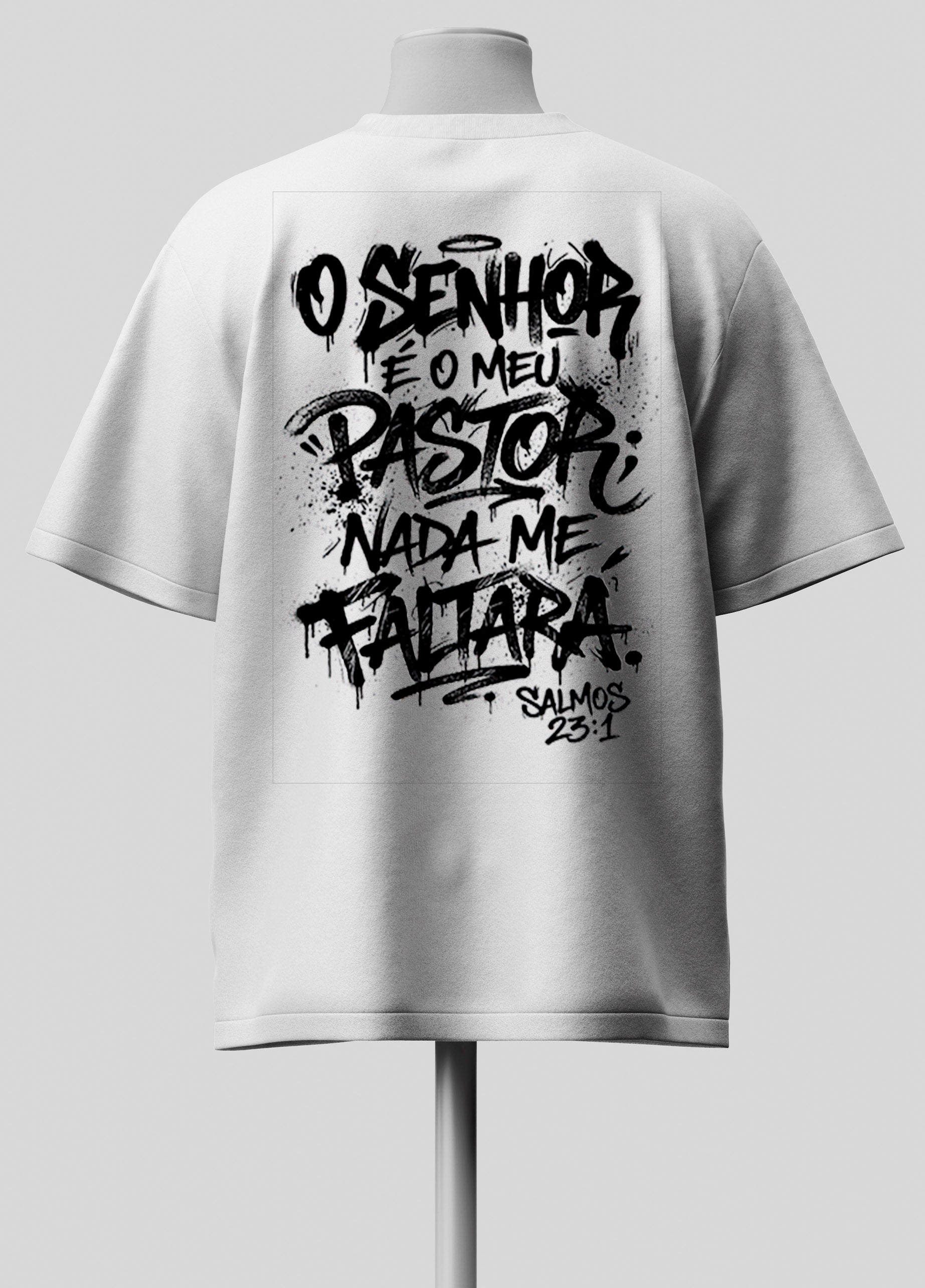O Senhor é o Meu Pastor - Oversized Branca Premium